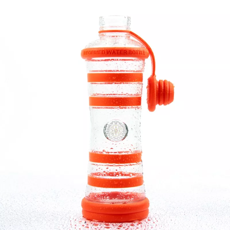 Bouteille i9 Inspiration orange 650 ml, bouchon détaché retenu par sa languette