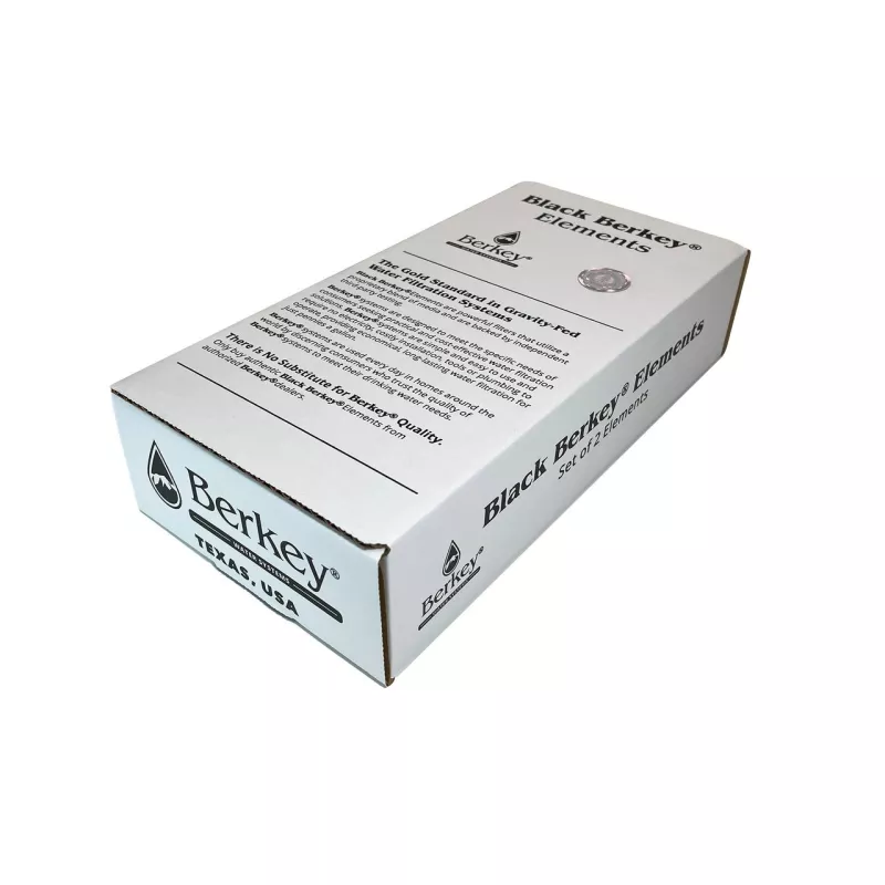 Boîte des éléments de purification Black Berkey®, vue de trois quarts