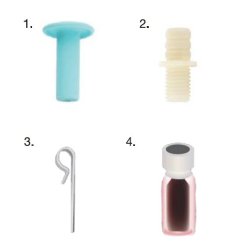 Kit montage & amorçage Berkey® : les deux adaptateurs Prime Rite™, le clip anti-blocage d'air et le colorant test