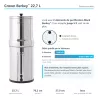 Infographie Crown Berkey™ 22,7 L : 2 éléments fournis, jusqu'à 8, et le débit selon le nombre d'éléments