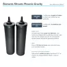 Infographie éléments filtrants Phoenix Gravity : normes NSF/ANSI 42 et 372, durée de vie et débit