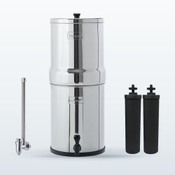 Pack Royal Berkey® 12,3 L : le système, son robinet niveau d'eau inox Berkey® et deux éléments de purification Black Berkey®