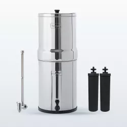 Pack Imperial Berkey® 17 L : le système, son robinet niveau d'eau inox Berkey® et deux filtres Black Berkey®