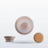 Bouchon étanche PLEYAD pour bouteille OmWater, en bois de hêtre et silicone, vu sous trois angles