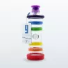 Bouteille i9 Chakra multicolore, 650 ml, en verre protégé par des bandes de silicone