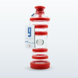 Bouteille i9 Passion rouge, 650 ml, en verre protégé par des bandes de silicone