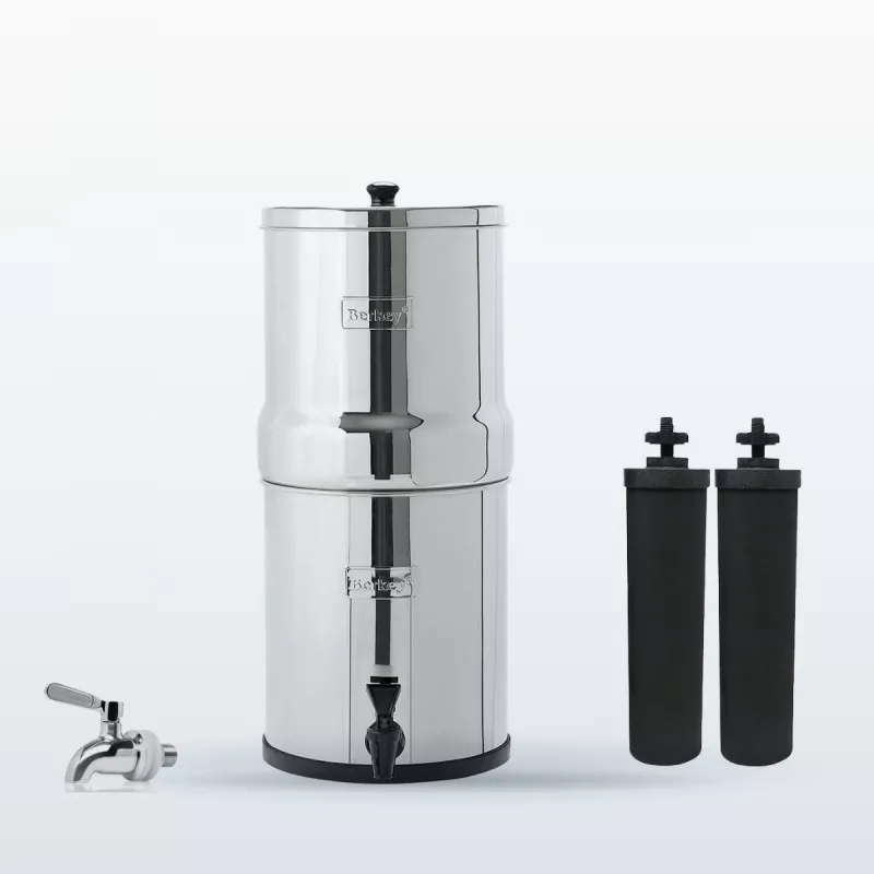Pack Big Berkey® 8,5 L, purificateur d'eau : le système, son robinet inox et deux filtres Black Berkey®
