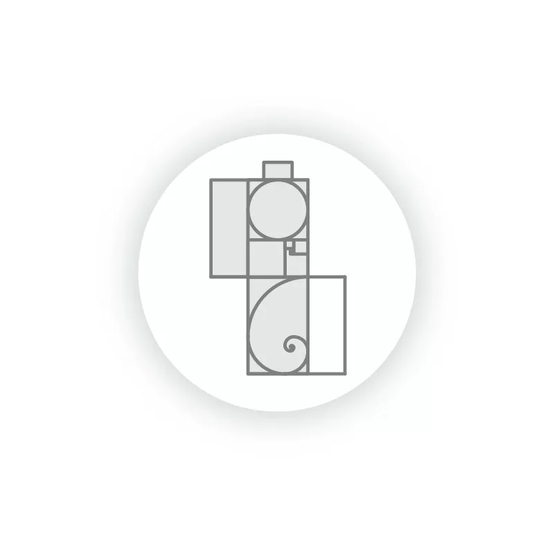 Pictogramme : les proportions du nombre d'or de la bouteille OmWater