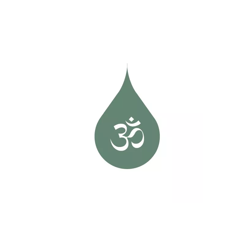 Logo OmWater : le symbole Om dans une goutte