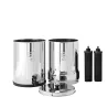 Royal Berkey® démonté : les deux cuves, le couvercle et la paire d'éléments Black Berkey®