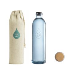 Bouteille OmWater Flying Gratitude 1,2 L avec son étui en chanvre et son bouchon étanche PLEYAD