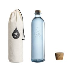 Bouteille OmWater Gratitude 1,2 L avec son étui en coton et son bouchon en liège