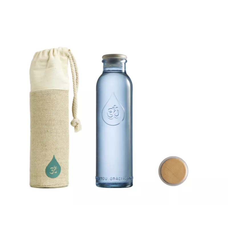 Bouteille OmWater Mini 500 ml avec son étui en coton et chanvre et son bouchon étanche PLEYAD