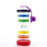 Bouteille i9 Chakra multicolore 650 ml, bouchon détaché retenu par sa languette
