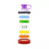 Bouteille i9 Chakra multicolore 650 ml, bouchon fermé, sur fond blanc