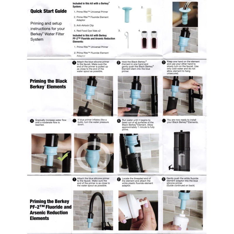 Kit Montage & Amorçage Berkey®. Berkey Benelux Belgique.