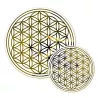 Fleur de Vie en sticker amovible 28 cm, double face or et argent