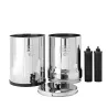 Imperial Berkey® démonté : les deux cuves, le couvercle et la paire d'éléments Black Berkey®